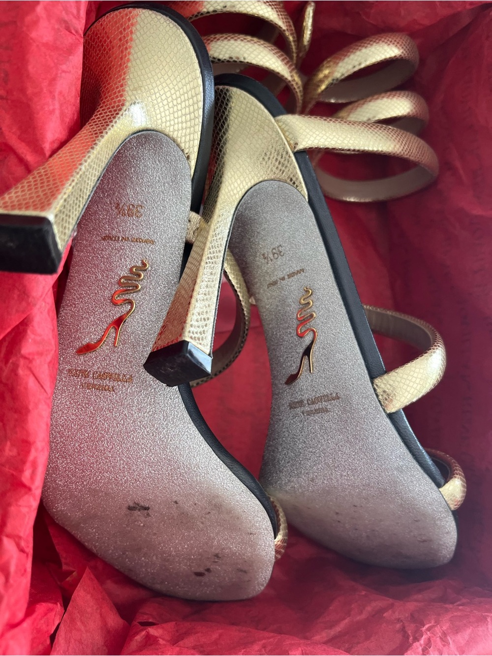 Rene Caovilla Cleo high heel in Platinum LIKE NEW - Picture 4 of 6